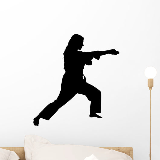 Clipping Path of Martial Arts Woman Wall Decal