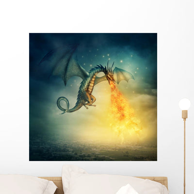 Dragon shown on a wall