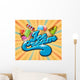 Ice Cream Background Vintage Vector Wall Mural