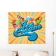 Ice Cream Background Vintage Vector Wall Mural