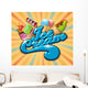 Ice Cream Background Vintage Vector Wall Mural