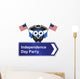 Comical Independence Day Party Sign Wall Decal