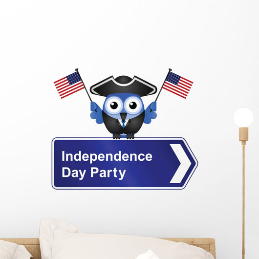 Comical Independence Day Party Sign Wall Decal