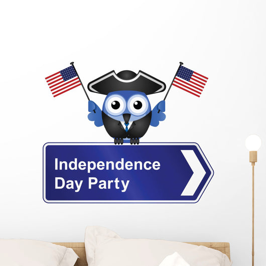 Comical Independence Day Party Sign Wall Decal
