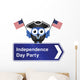 Comical Independence Day Party Sign Wall Decal
