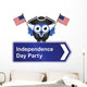 Comical Independence Day Party Sign Wall Decal