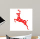 christmas reindeer in red Wall Decal