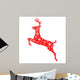christmas reindeer in red Wall Decal