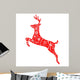 christmas reindeer in red Wall Decal