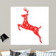 christmas reindeer in red Wall Decal