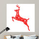 christmas reindeer in red Wall Decal
