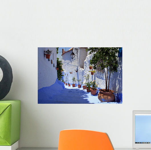 Blue Lane in Chefchaouen in Morocco Wall Mural
