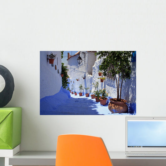 Blue Lane in Chefchaouen in Morocco Wall Mural