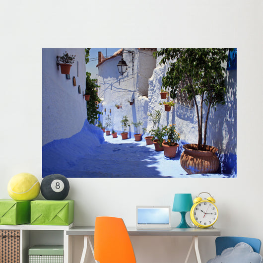 Blue Lane in Chefchaouen in Morocco Wall Mural