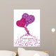 Pink and Violet Hearts Tangled up Together Wall Mural