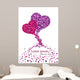Pink and Violet Hearts Tangled up Together Wall Mural