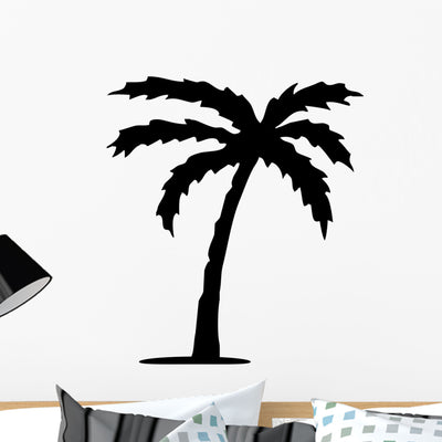 Palm Tree Wall Decal shown on a wall