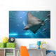 Spotted Eagle Ray and Giant Trevelly fish Wall Mural