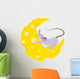 Mouse and cheese halfmoon, cartoon style Wall Decal