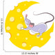 Mouse and cheese halfmoon, cartoon style Wall Decal