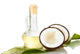 decanter with coconut oil and coconuts isolated on white Wall Decal