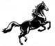 rearing horse black white Wall Decal