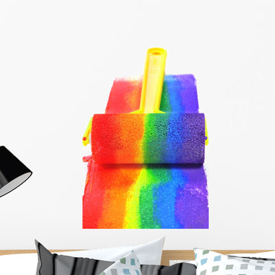 Rainbow Wall Decal shown on a wall