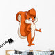 Cute cartoon squirrel girl welcome pose Wall Decal