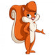 Cute cartoon squirrel girl welcome pose Wall Decal