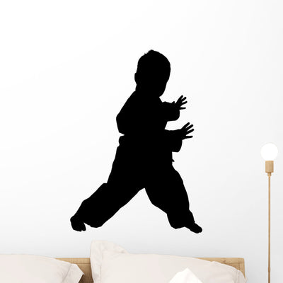Clipping Path Martial Arts Wall Decal shown on a wall