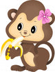 Girl Monkey Eating Banana Wall Decal