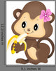 Girl Monkey Eating Banana Wall Decal