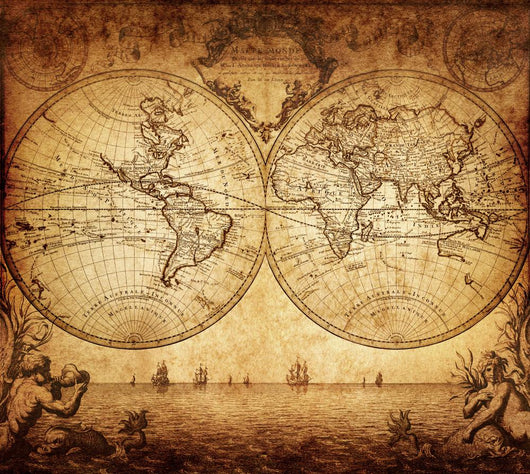 Vintage Map World 1733