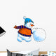 Snowman Snow Globe Rolls Wall Decal