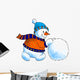 Snowman Snow Globe Rolls Wall Decal