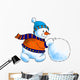 Snowman Snow Globe Rolls Wall Decal