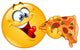 Emoticon Eating Pizza