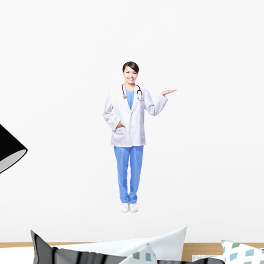 Doctor Woman Smile Showing Wall Mural