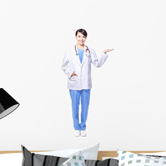 Doctor Woman Smile Showing Wall Mural