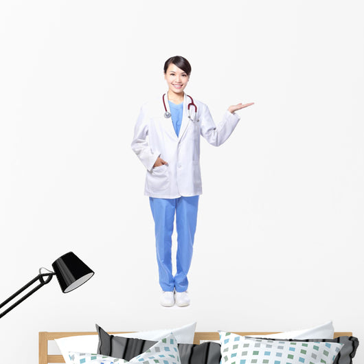 Doctor Woman Smile Showing Wall Mural