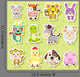 12 Chinese Zodiac Animal Stickers Wall Decal