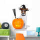 halloween pumpkin witch dog Wall Decal