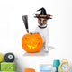 halloween pumpkin witch dog Wall Decal