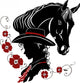 Cowgirl and Horse Head