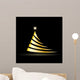 Creative Vector Golden Christmas tree Wall Mural