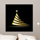 Creative Vector Golden Christmas tree Wall Mural