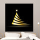 Creative Vector Golden Christmas tree Wall Mural