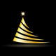 Creative Vector Golden Christmas tree Wall Mural