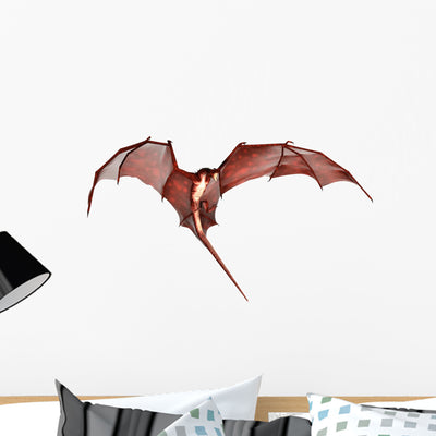 Red Fantasy Dragon Wall Decal shown on a wall