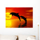 Jumping Dolphins Wall Mural